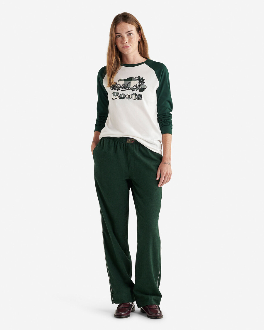 camiseta de manga larga a cuadros cooper para mujer