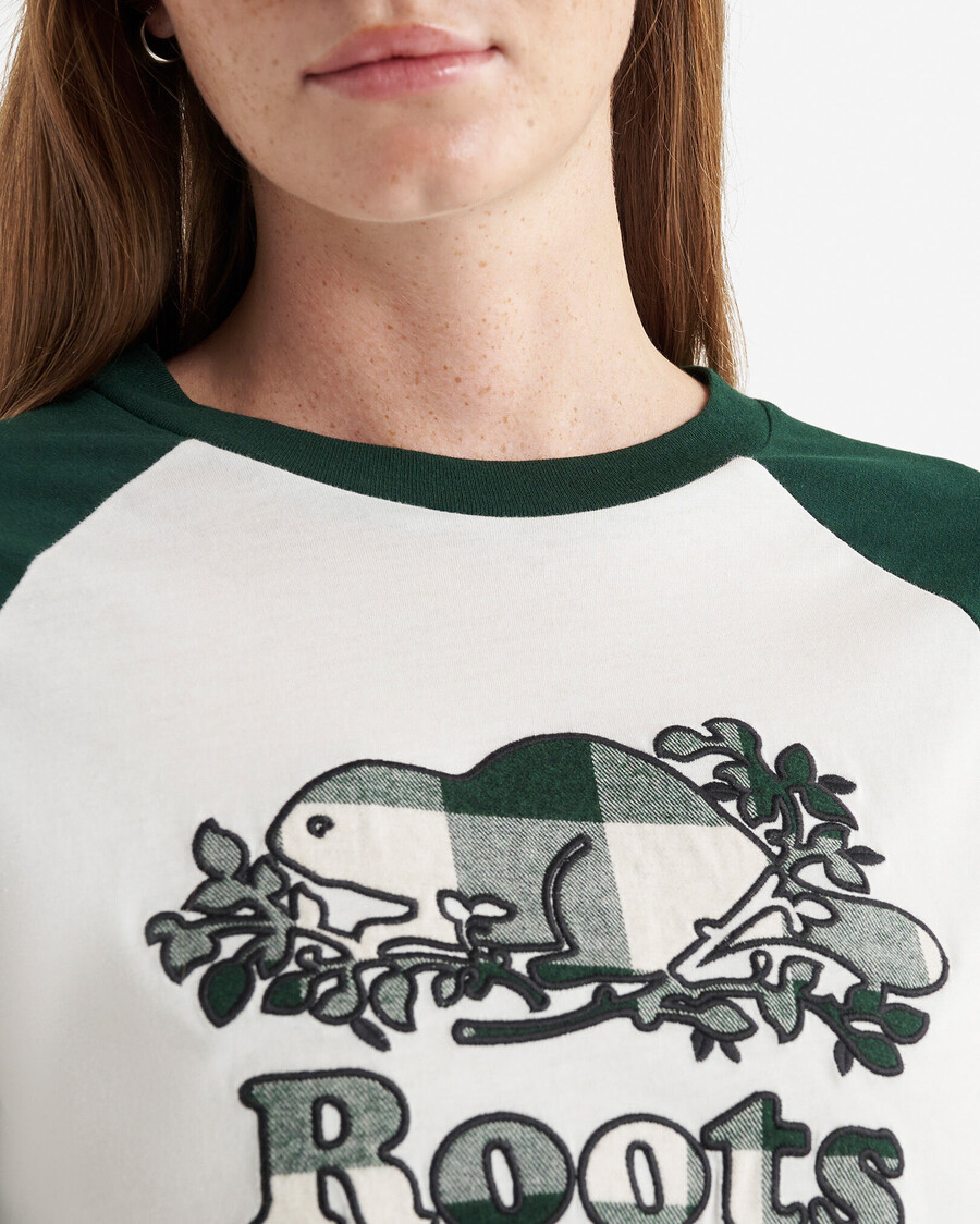 camiseta de manga larga a cuadros cooper para mujer