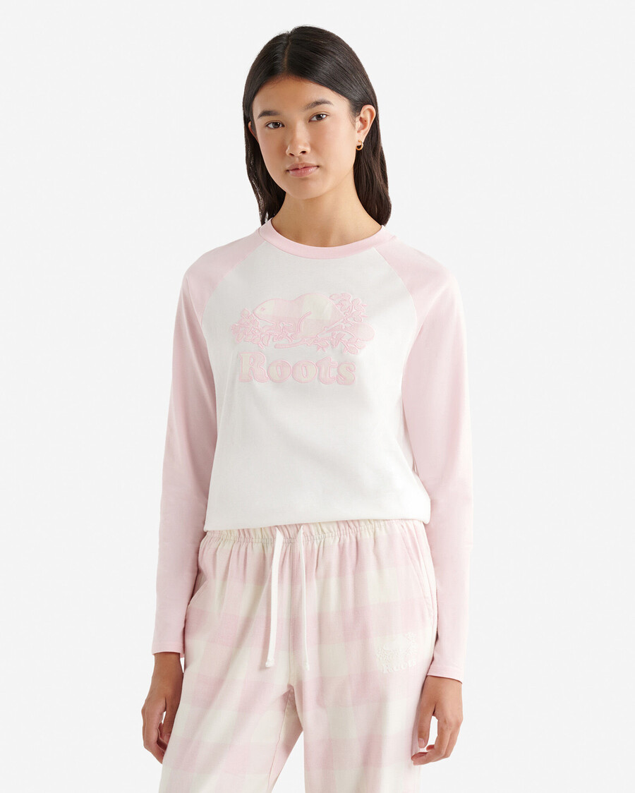 camiseta de manga larga a cuadros cooper para mujer