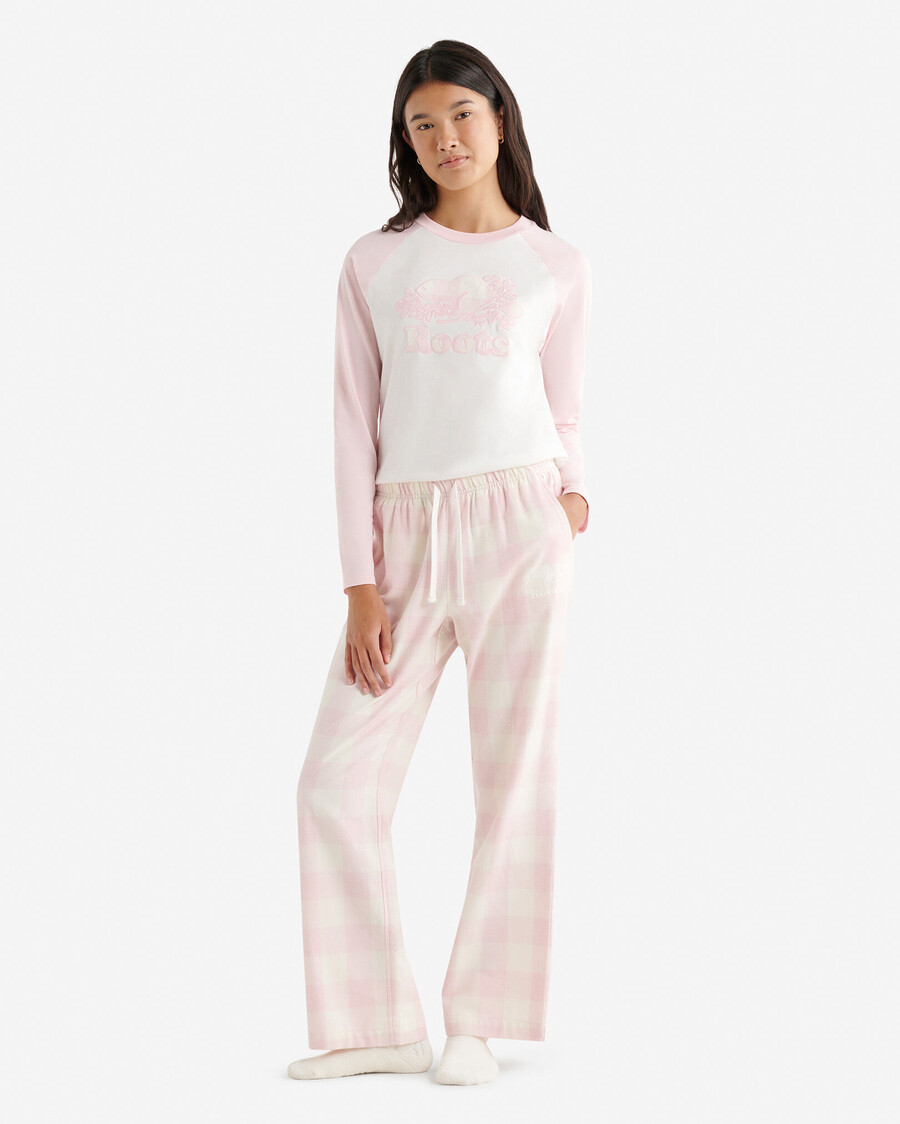 camiseta de manga larga a cuadros cooper para mujer