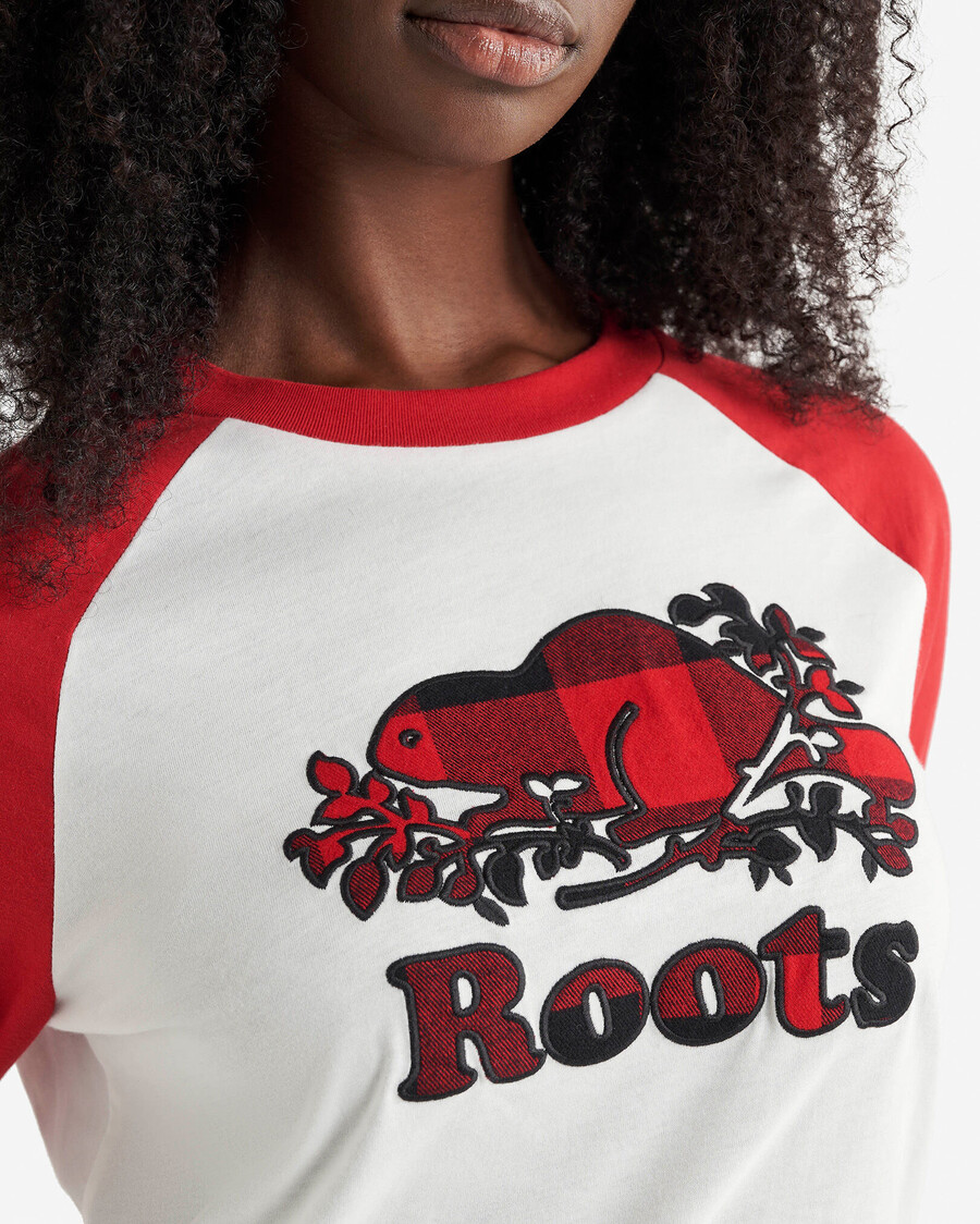 camiseta de manga larga a cuadros cooper para mujer