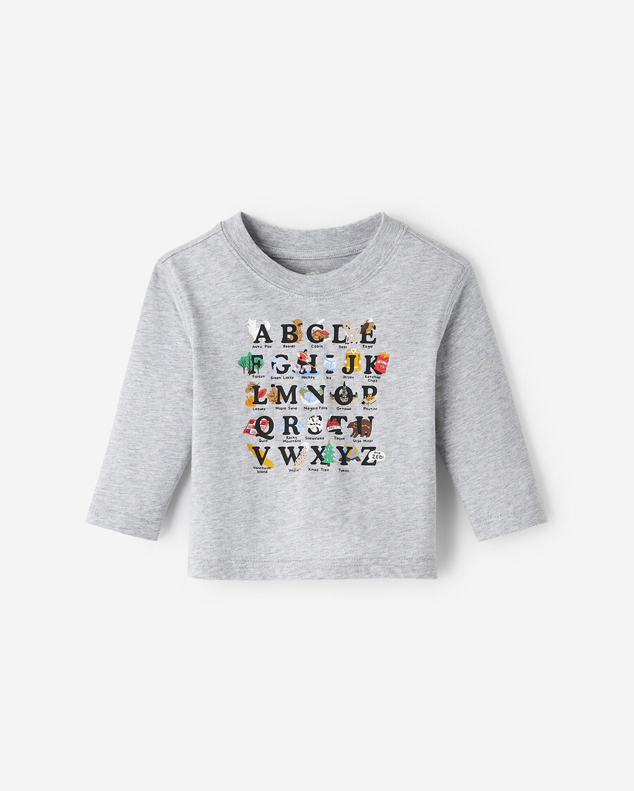 camiseta para bebé abc de canadá