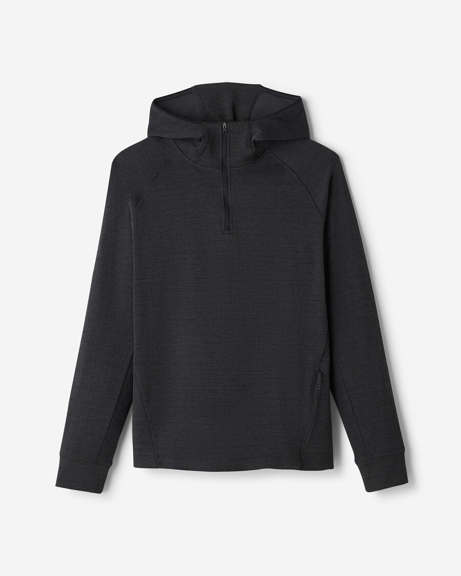 sudadera con capucha texturizada activa con media cremallera