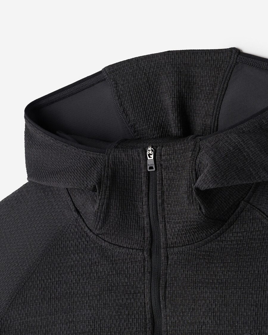 sudadera con capucha texturizada activa con media cremallera