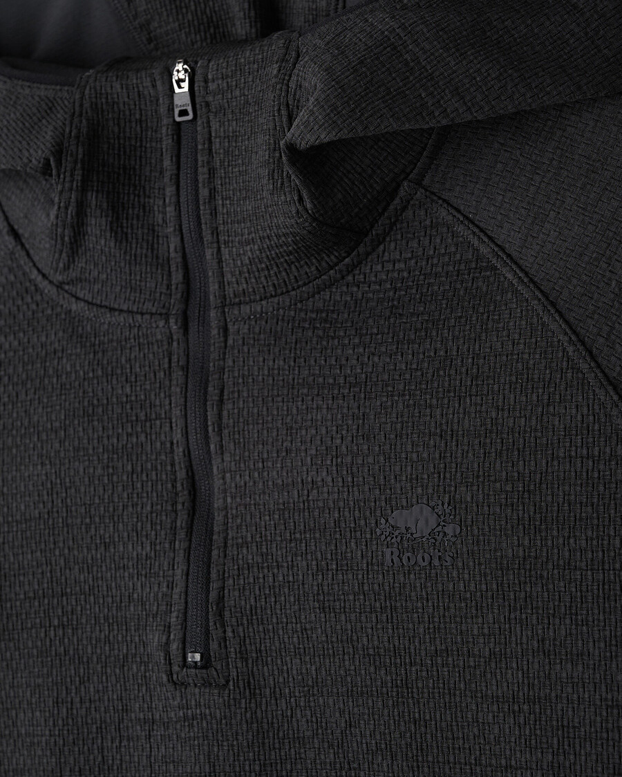 sudadera con capucha texturizada activa con media cremallera