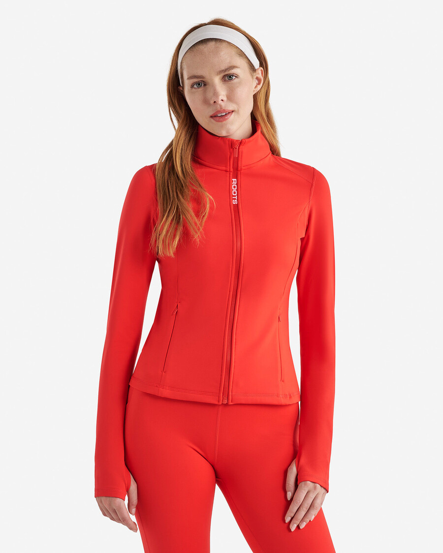 chaqueta activa cálida con cremallera completa