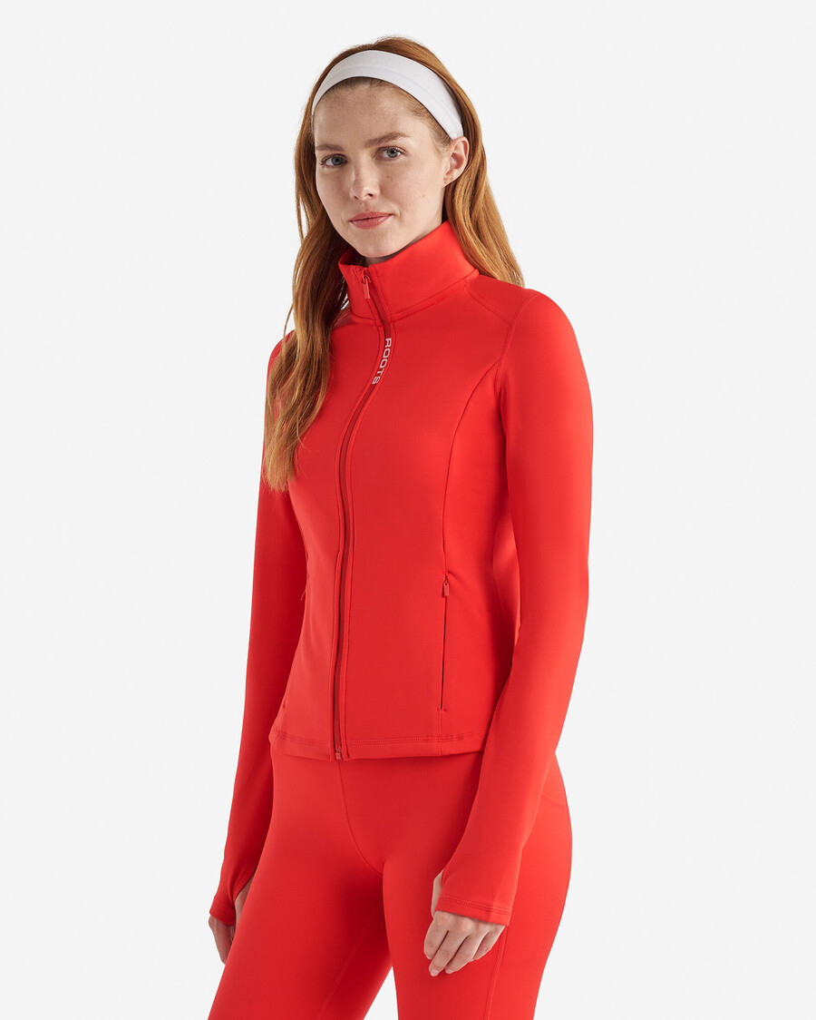 chaqueta activa cálida con cremallera completa